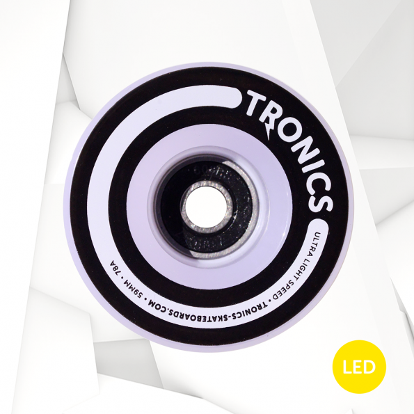 TRONICS LED wheels - 59x38mm, White PU,  Yellow LEDS - Image 2
